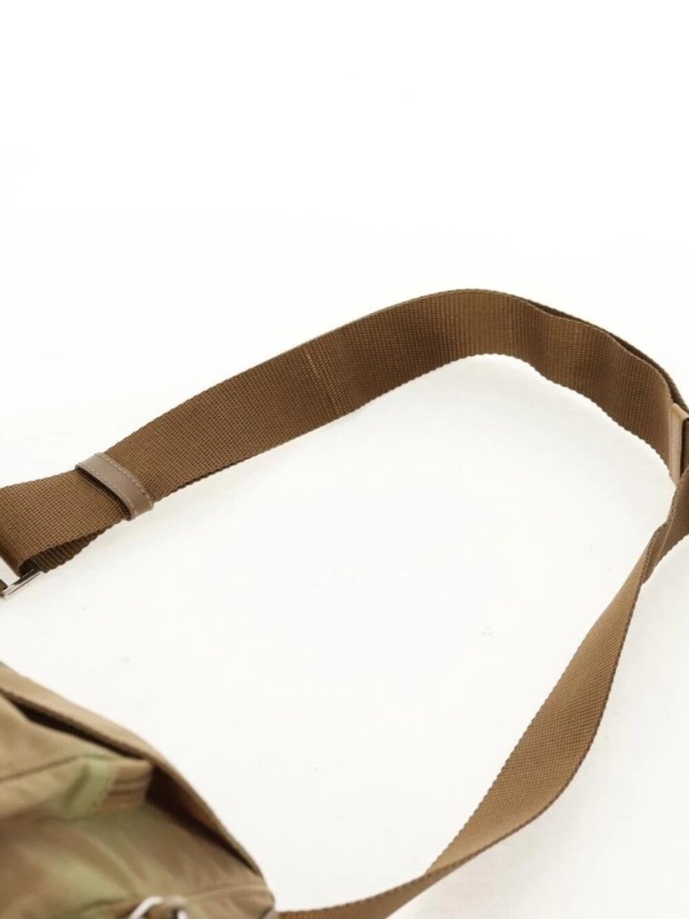 PRADA Shoulder Bag Nylon Khaki Silver Auth fm4987 - Picture 9 of 16
